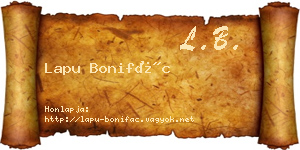 Lapu Bonifác névjegykártya